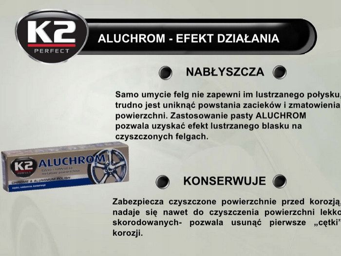 K2 PASTA POLERSKA DO CHROMU I ALUMINIUM METALI K2 ERLI Pl