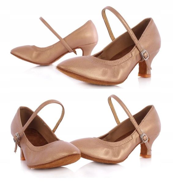 BUTY DO TAŃCA TANECZNE STANDARDU CIELISTE NUDE 5cm 35 ERLI pl