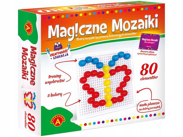 ALEXANDER MAGICZNE MOZAIKI 80 El Kreatywne Pinezki ERLI Pl