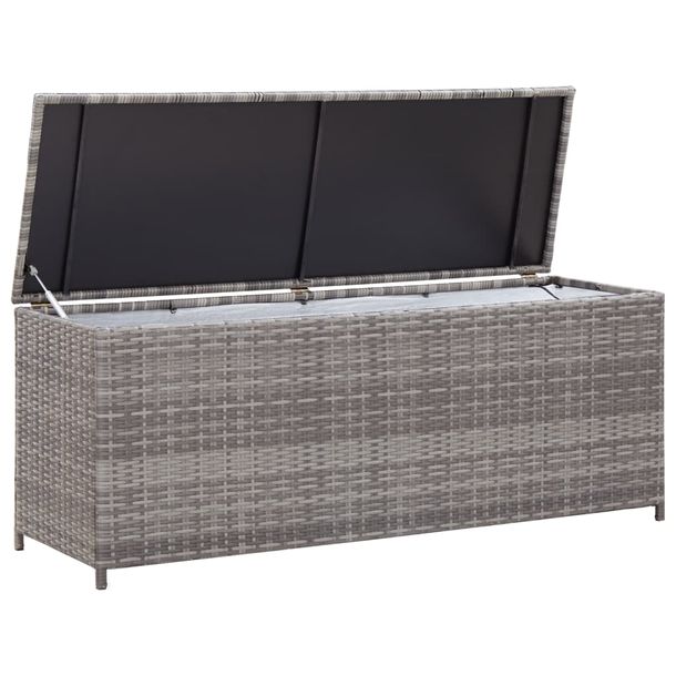 Skrzynia Ogrodowa Szara 150 X 50 X 60 Cm Rattan PE ERLI Pl