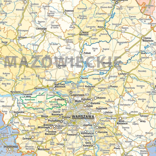 Polska Mapa Cienna Drogowa Rurki Pcv Compass Erli Pl