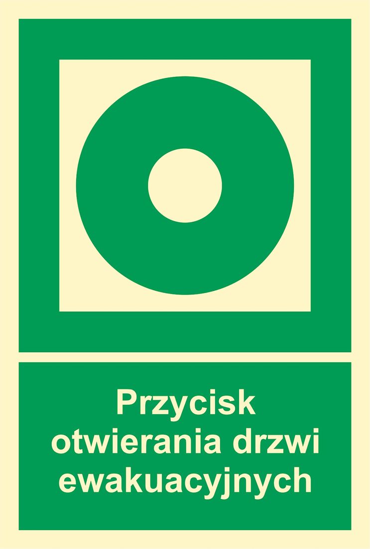 Znak Przycisk Otwierania Drzwi Ewakuacyjnych AC104 Otwieranie Drzwi