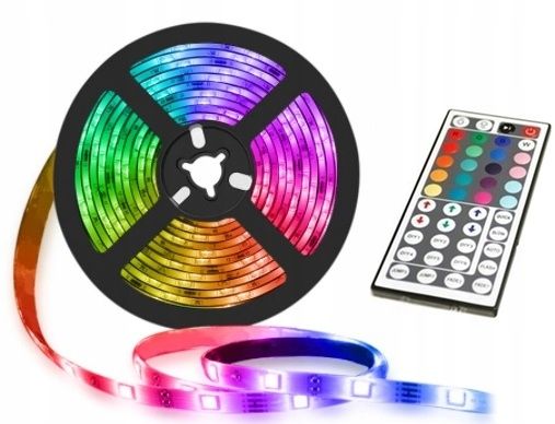 Kolorowe ledy LED RGB z pilotem do oświetlenia ERLI pl