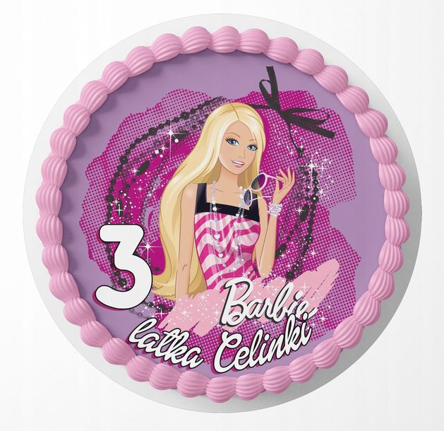 OPŁATEK NA TORT 20CM BARBIE DZIEWCZYNKI GRATIS ERLI pl