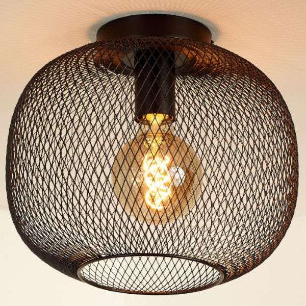 Loftowa Lampa Sufitowa Mesh Lucide Metalowa Oprawa Drut