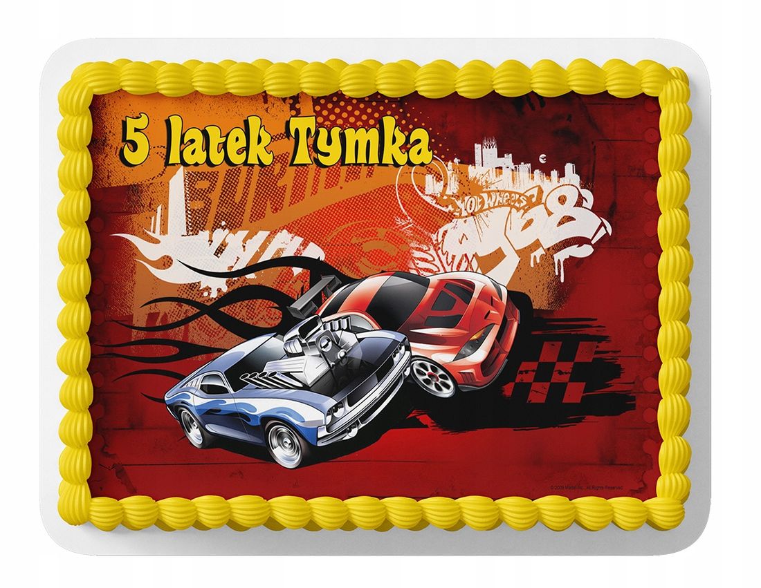 OPŁATEK NA TORT A4 26x26 CM HOT WHEELS WYBÓR ERLI pl