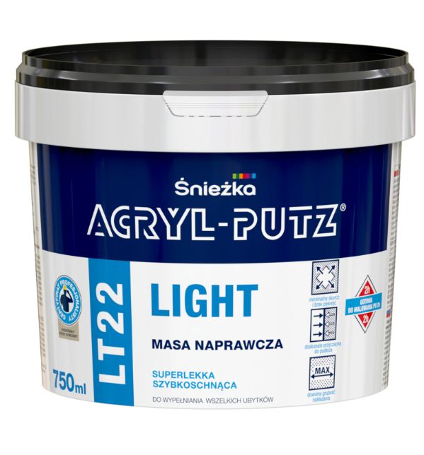 ŚNIEŻKA ACRYL PUTZ LIGHT LT22 superlekka szybkoschnąca masa naprawcza