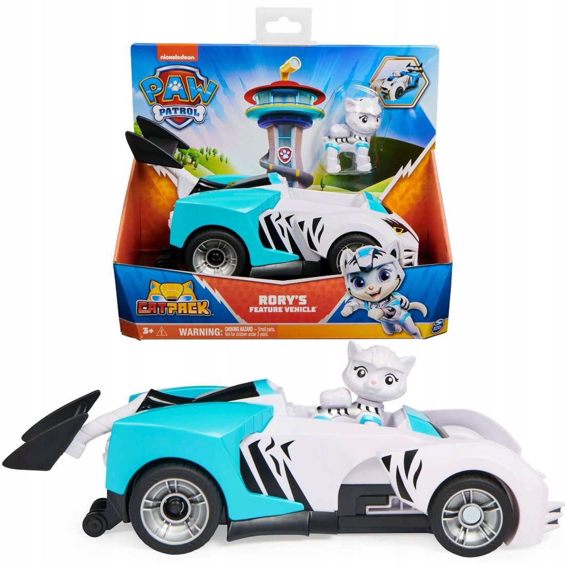 Psi Patrol 2w1 Rory Cat Pack Zestaw Koci pojazd auto samochód figurka