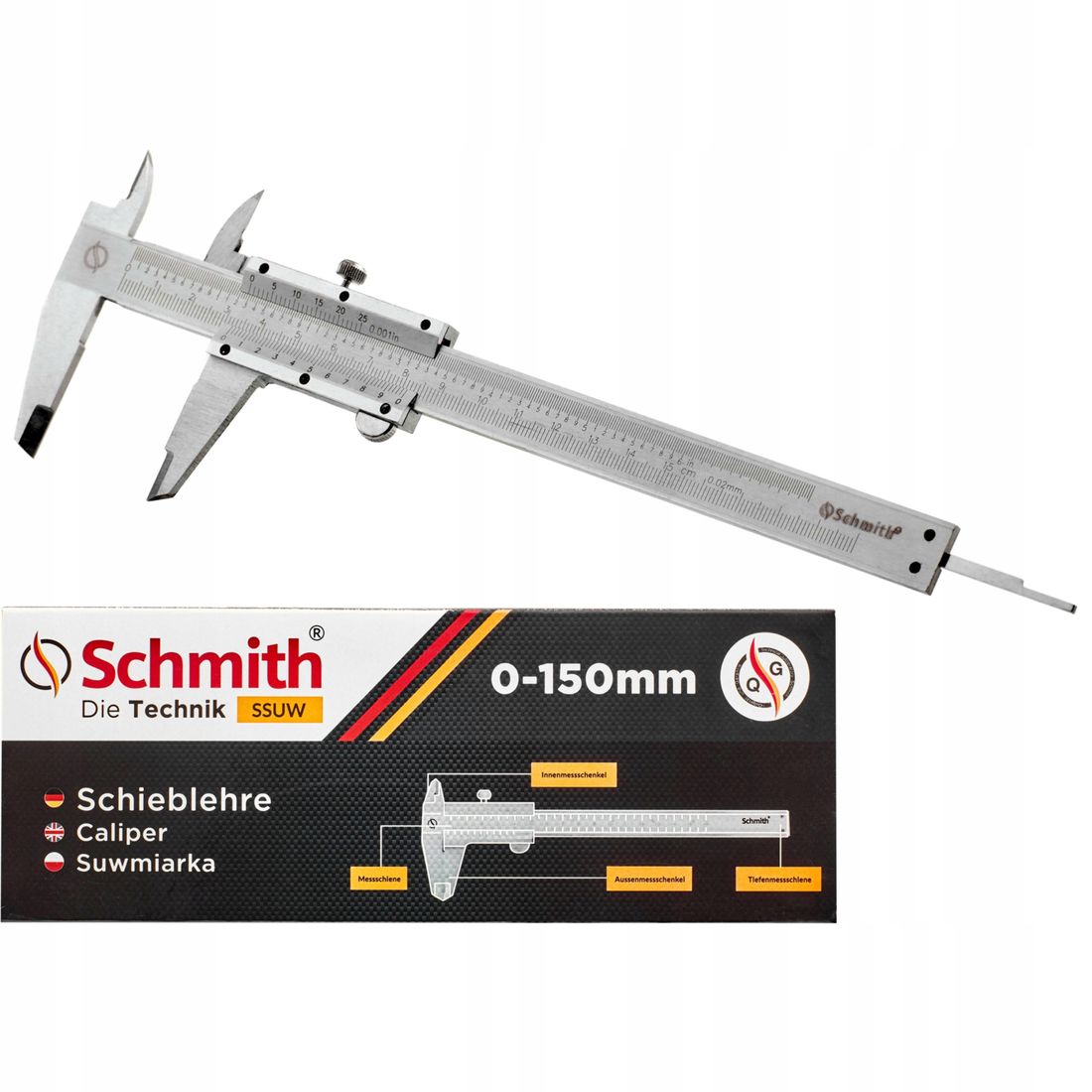 SCHMITH SUWMIARKA NONIUSZOWA 0 150MM 0 02 GERMANY ERLI Pl