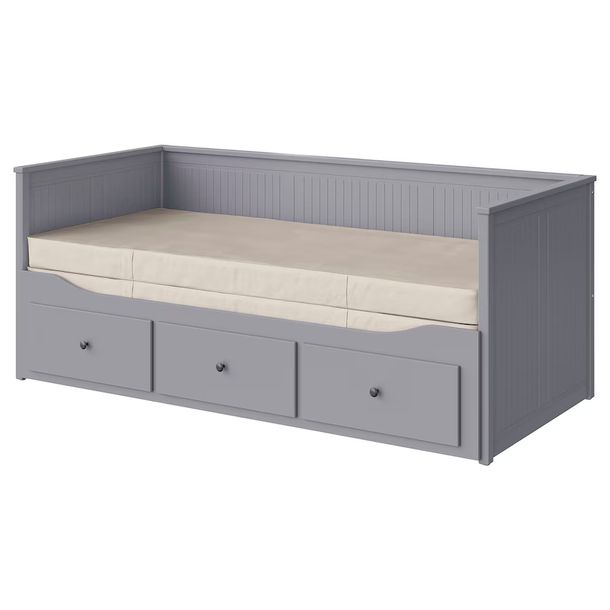 Ikea Hemnes Le Anka Z Szufladami Materace Szary Vannareid X Cm