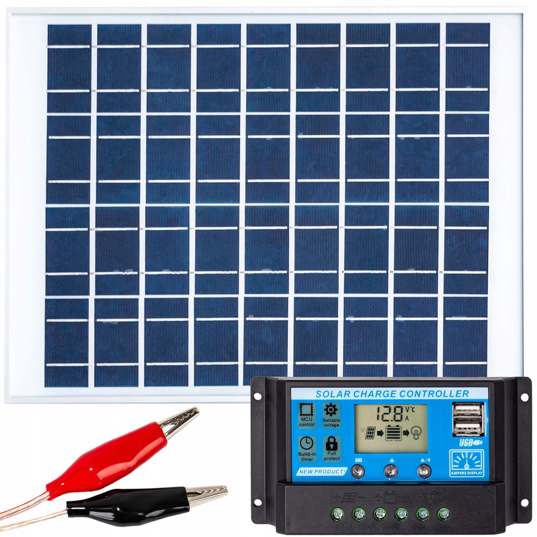 Panel Solarny Fotowoltaiczny Bateria S Oneczna W V Regulator Erli Pl