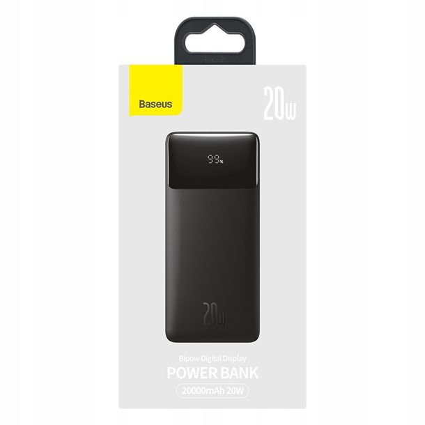 BASEUS DUŻY MOCNY SZYBKI POWERBANK ŁADOWARKA 20000mAh 2x USB A USB C PD