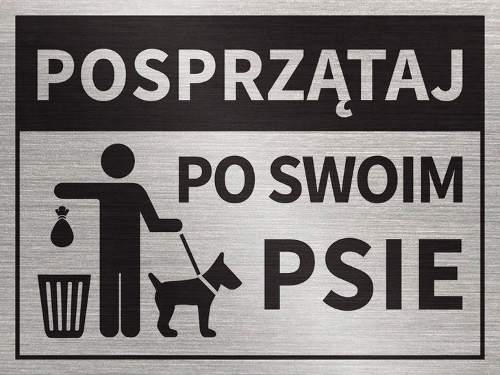 Tabliczka Posprz Taj Po Swoim Psie X Cm Erli Pl