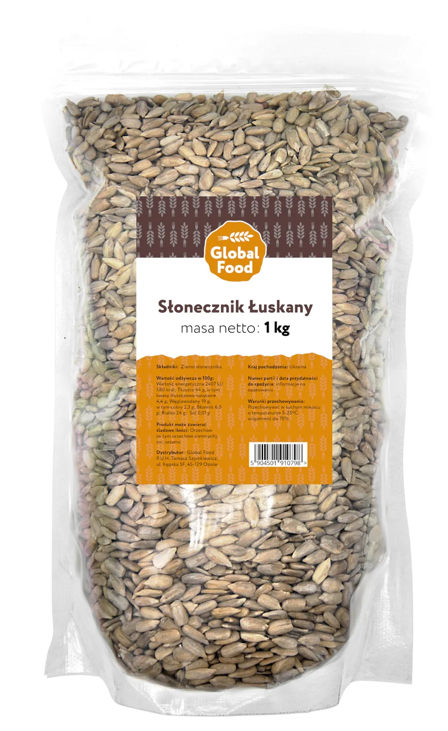 SŁONECZNIK ŁUSKANY ZIARNO 1kg 1000g ERLI pl