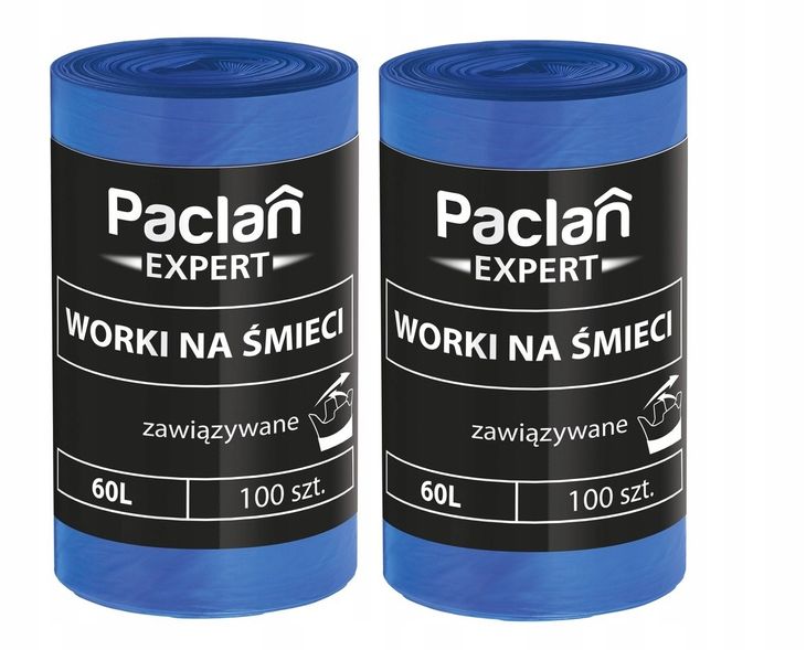 Worki na śmieci PACLAN EXPERT 60L 2 ROLKI 200 SZT 136443338 ERLI pl