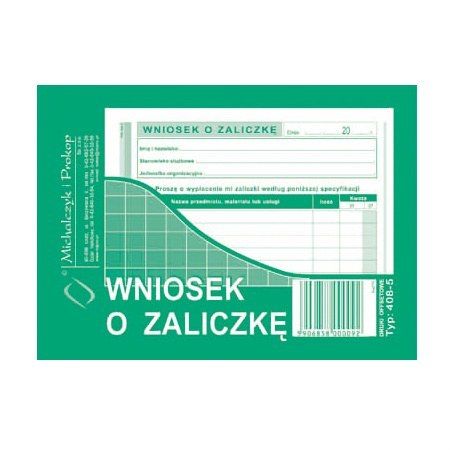 DRUK WNIOSEK O ZALICZKĘ 408 5 5906858000092 ERLI pl