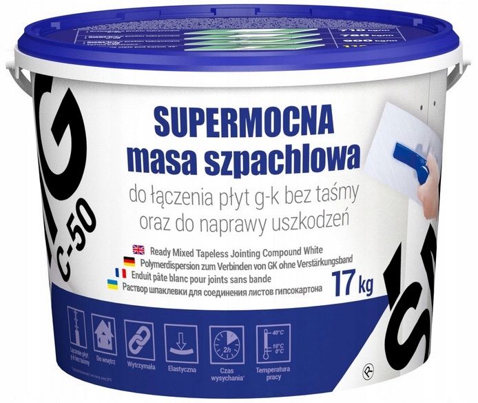 ŚMIG C 50 GOTOWA SUPERMOCNA MASA SZPACHLOWA 17KG ERLI pl