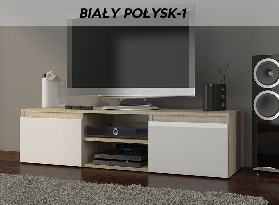 NOWOCZESNY STOLIK SZAFKA RTV 120CM SONOMA POŁYSK ERLI pl