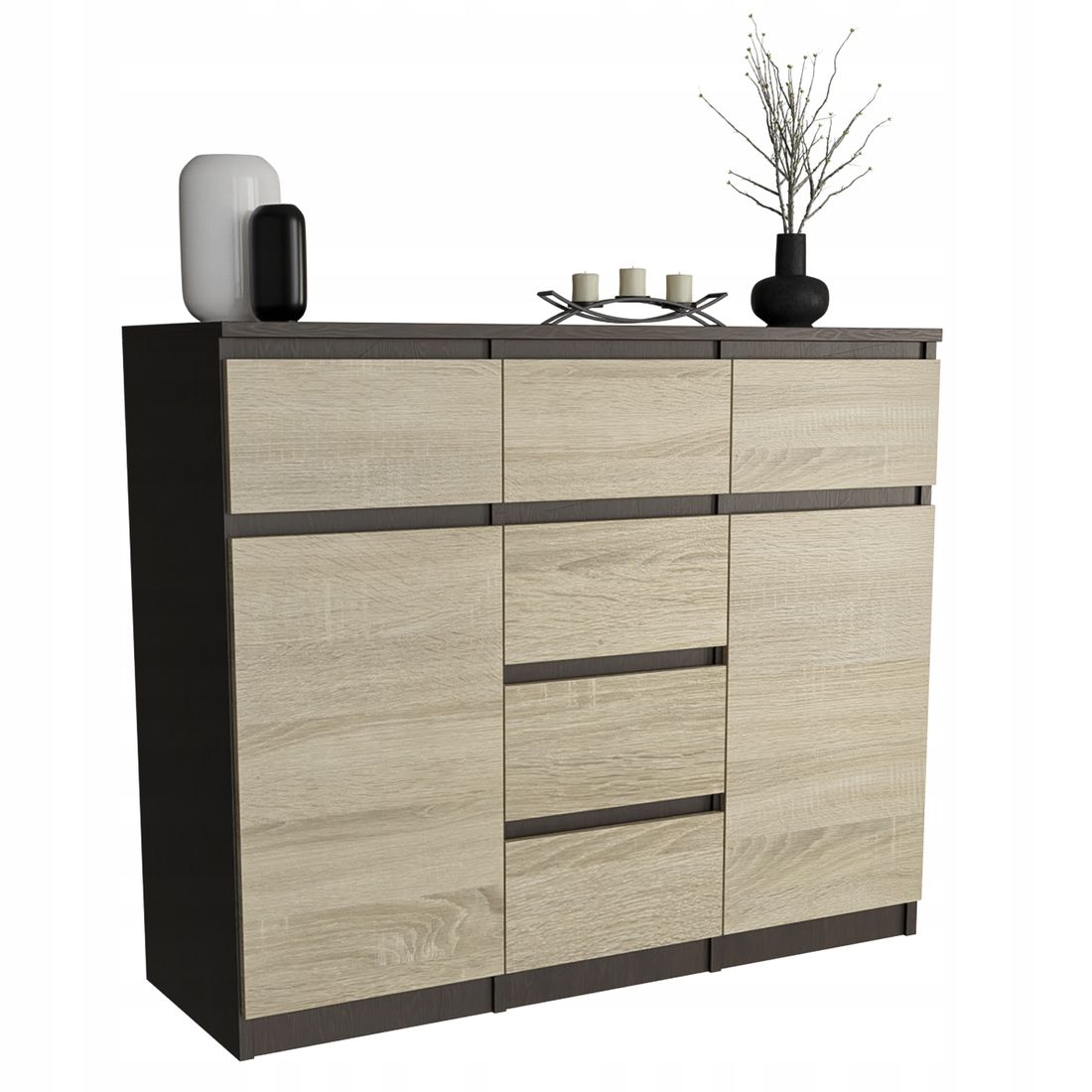 KOMODA 98CM SZAFKA 6 SZUFLAD WENGE Mix SONOMA S62D 137290035 ERLI Pl