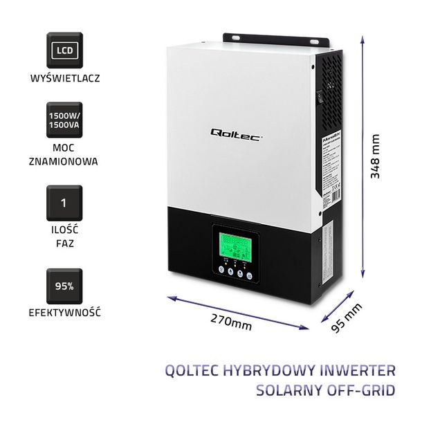 Qoltec Hybrydowy Inwerter Solarny Off Grid Kva Kw A Mppt Sinus