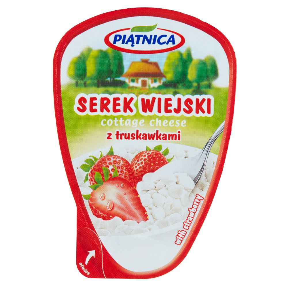 Piątnica Serek wiejski z truskawkami 150 g ERLI pl