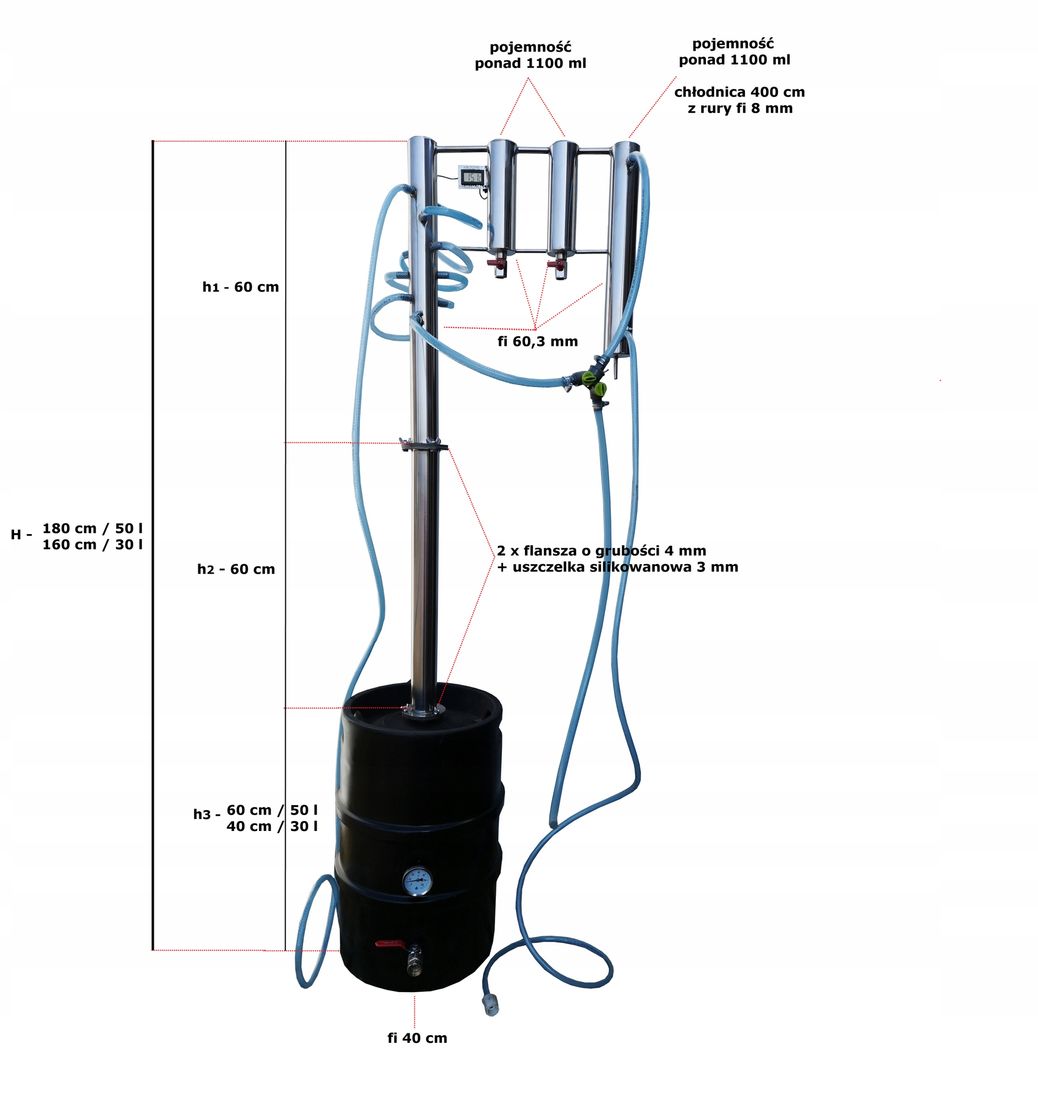 DESTYLATOR 30 50 L ELEKTRYCZNY POT STILL KEG INOX ERLI Pl