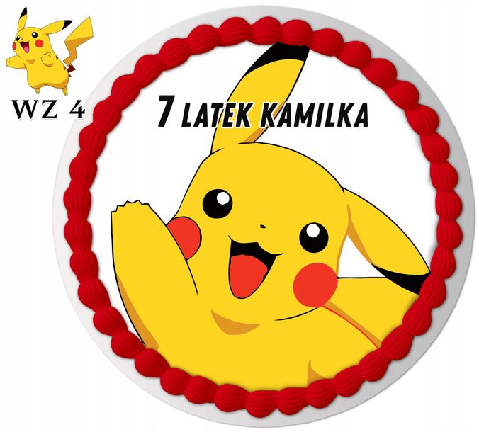 ZESTAW OPŁATEK NA TORT POSTACIE PIKACHU 8szt Y6 ERLI pl