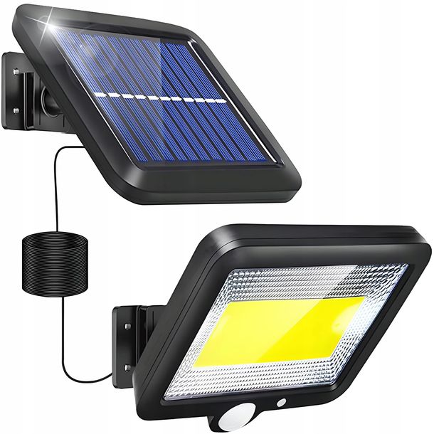 LAMPA SOLARNA LED CZUJNIK RUCHU ZMIERZCHU HALOGEN ZEWNĘTRZNA OGRODOWA