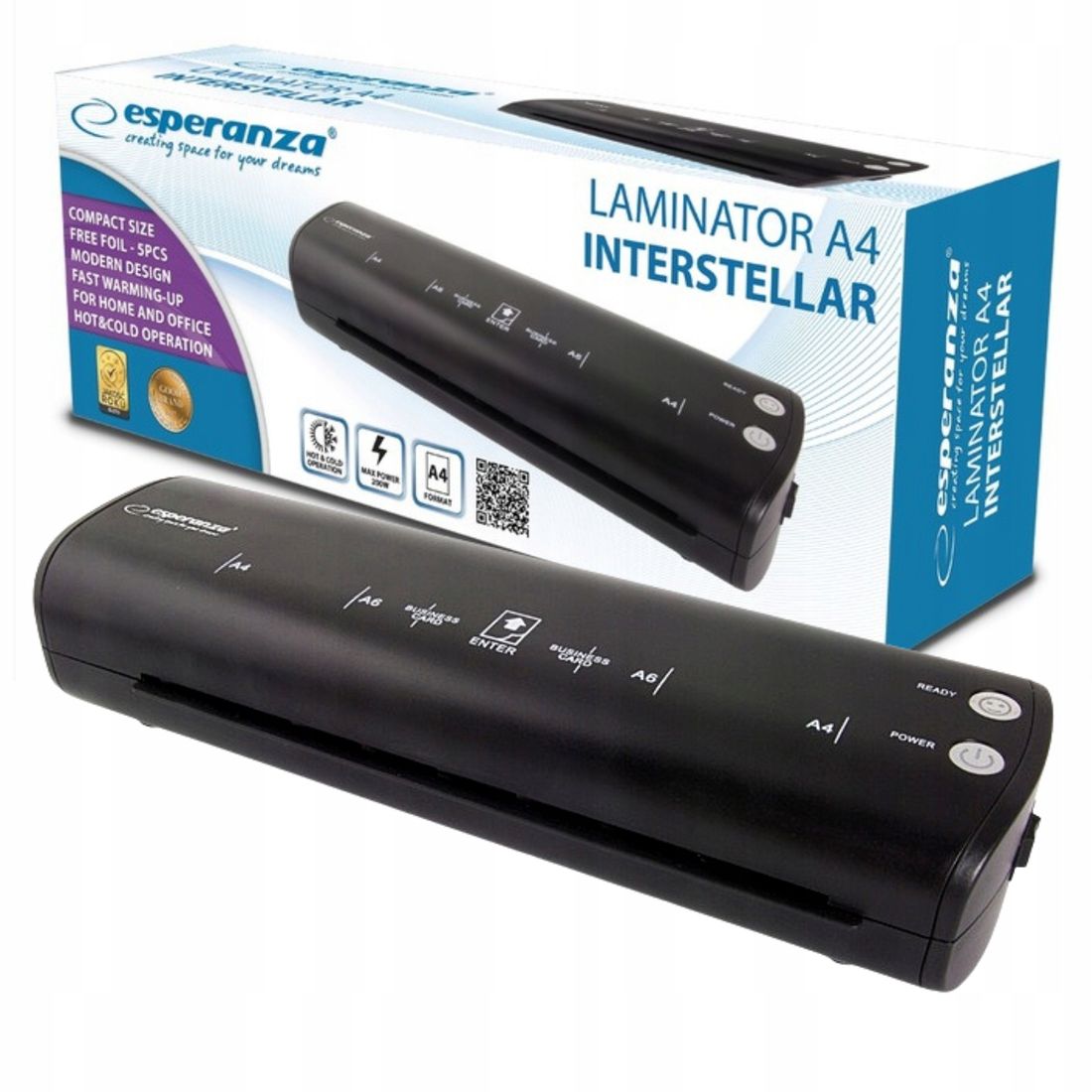 LAMINATOR A4 LAMINARKA DO ZDJĘĆ DOK 5 SZT FOLII ERLI pl