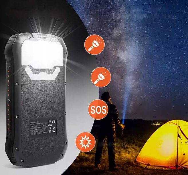 NAJMOCNIEJSZY POWERBANK SOLARNY 26800 26W ŁADOWANIE INDUKCYJNE ZESTAW