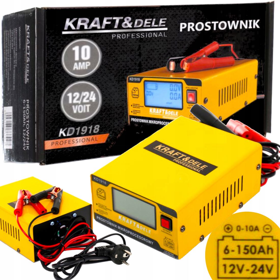 PROSTOWNIK MIKROPROCESOROWY Akumulatorowy 12V 24V 142532063 ERLI Pl