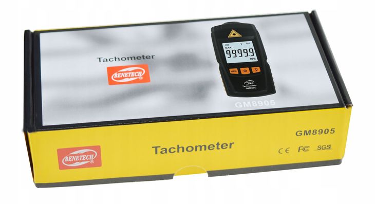 TACHOMETR LASEROWY CYFROWY MIERNIK OBROTÓW OBROTOMIERZ 99999 RPM LCD