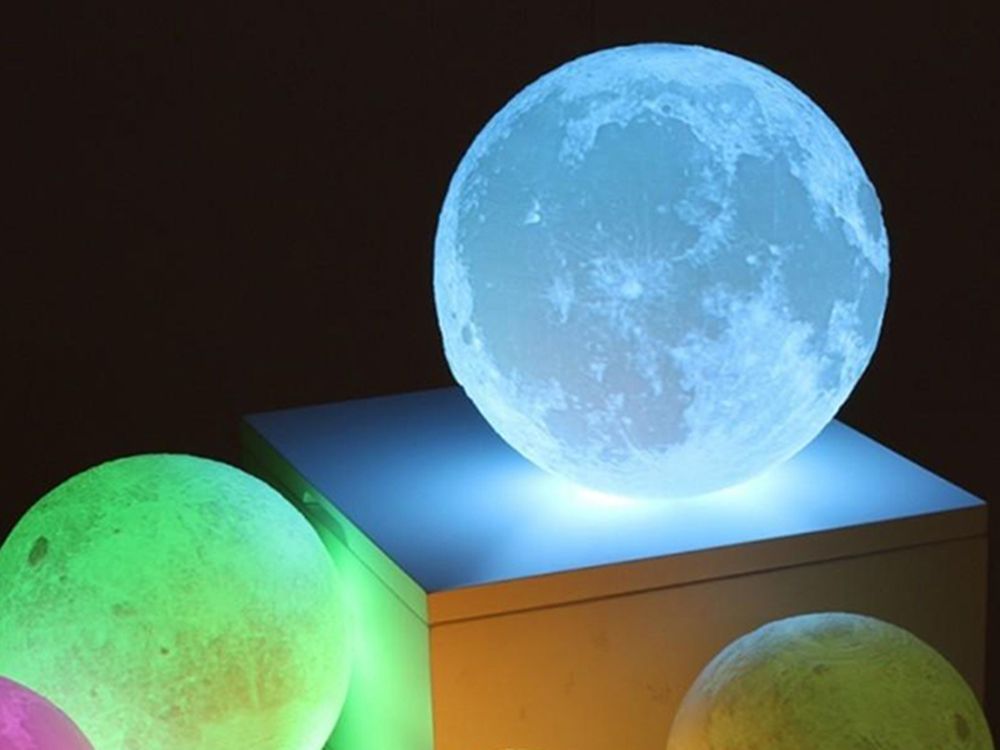 LAMPKA NOCNA KSIĘŻYC 3D RGB MOON LIGHT Z PILOTEM ERLI pl