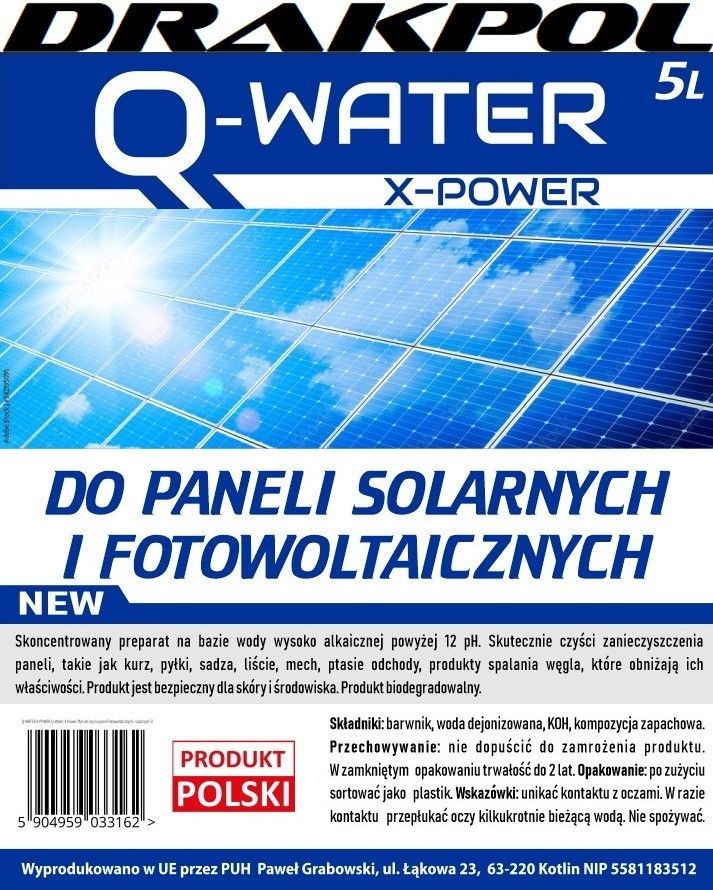 PŁYN DO MYCIA PANELI SOLARNYCH FOTOWOLTAICZNYCH 5L ERLI pl