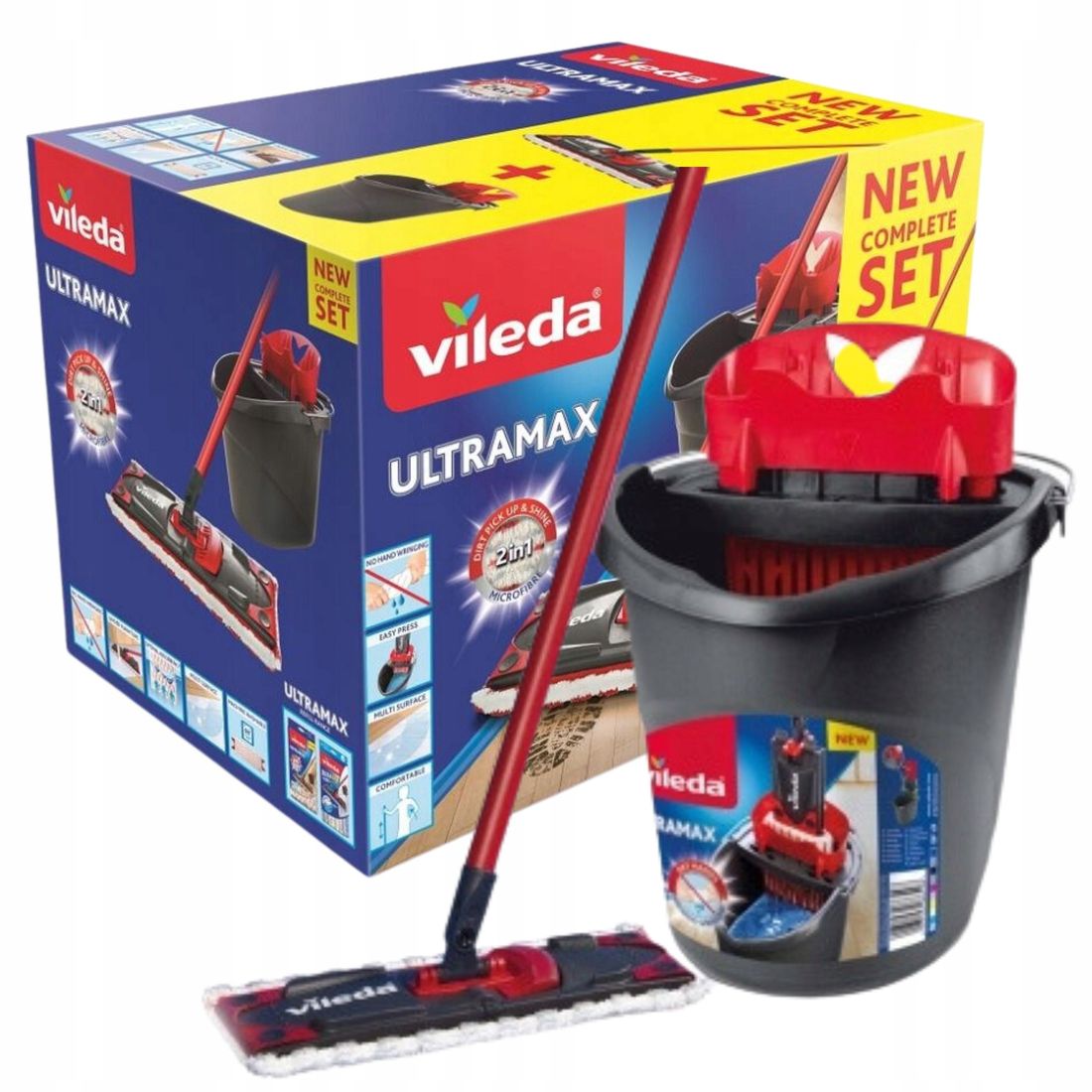 ZESTAW Vileda Ultramax Box Mop Wiadro Wyciskacz ERLI Pl