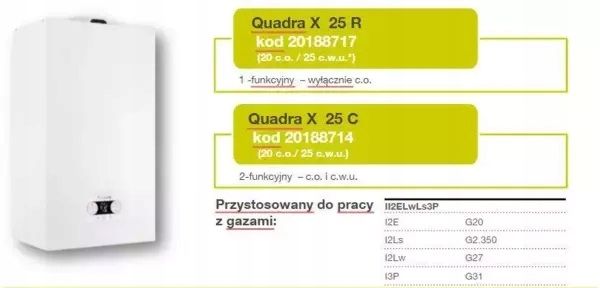 PIEC GAZOWY DWUFUNKCYJNY BERETTA QUADRA X 25C KOCIOŁ KONDENSACYJNY 25