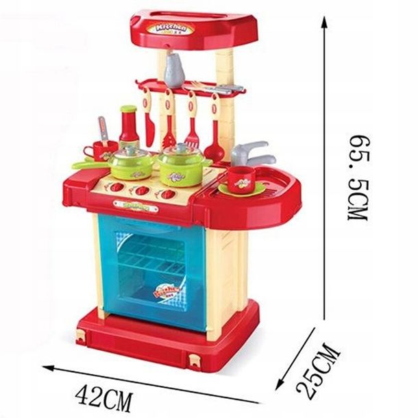KUCHNIA DLA DZIECI KUCHENKA W WALIZCE Garnki 152633665 ERLI Pl