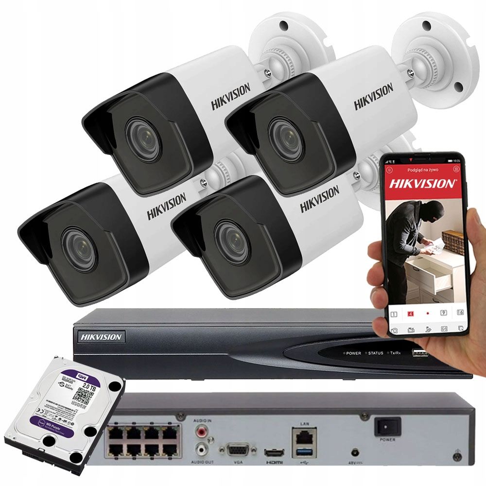 Zestaw Monitoring Hikvision Kamery Mpx Ip Poe Erli Pl