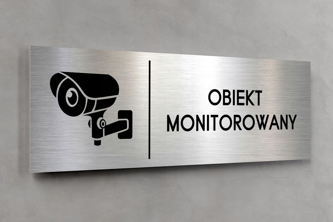 Tabliczka OBIEKT MONITOROWANY 30x10 Cm DIBOND ERLI Pl