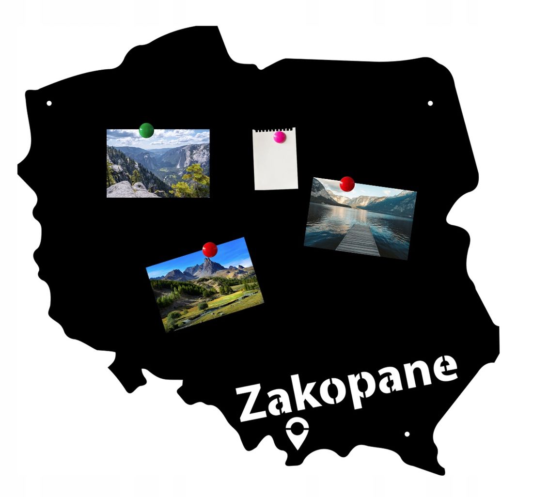 Tablica MAPA POLSKI 45x48 Magnesy Twoja Lokalizacj ERLI Pl