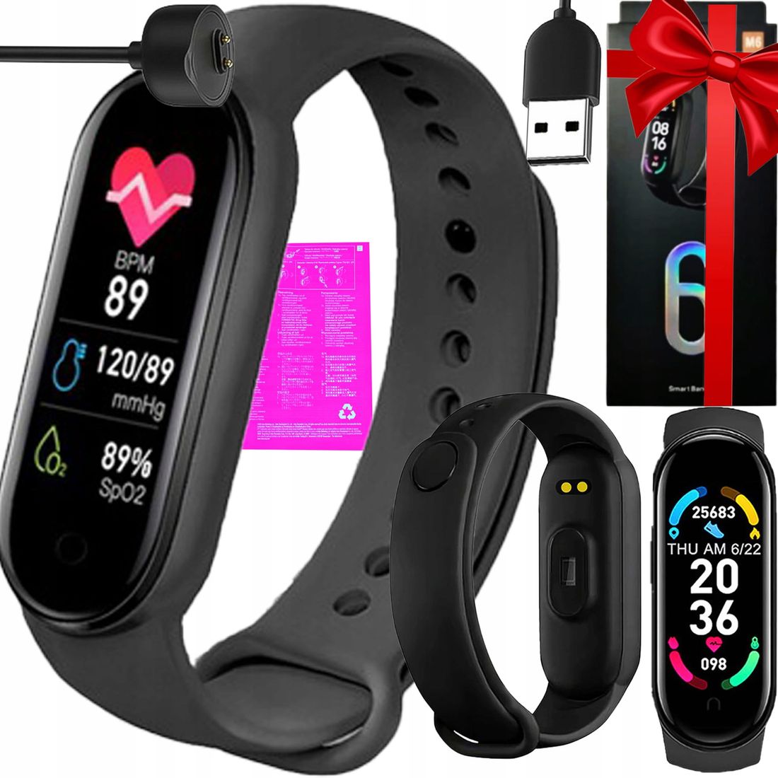 Smartband M Band Smartwatch Opaska Sportowa Band Wodoodporna Zdrowie