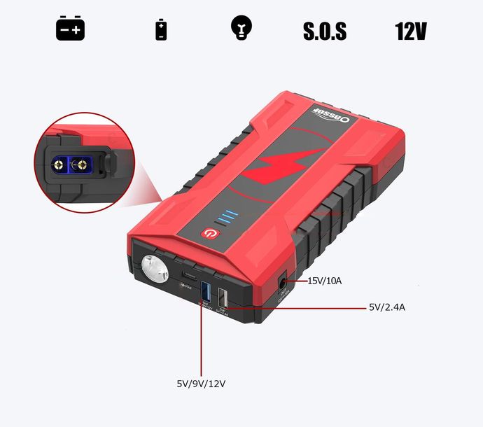 15000 MAh POWER BANK CAR JUMP STARTER ROZRUCH BOOSTER ERLI Pl