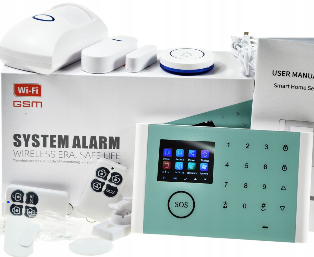 Bezprzewodowy System Alarmowy Gsm Wifi Alarm Wi Fi Karta Sim Zestaw