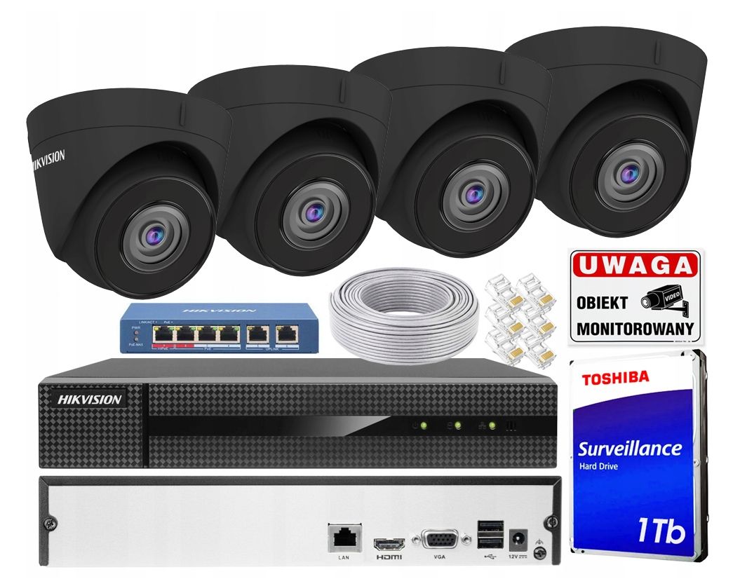 Zestaw Monitoringu Ip Kamery Mpx Hikvision Poe Erli Pl