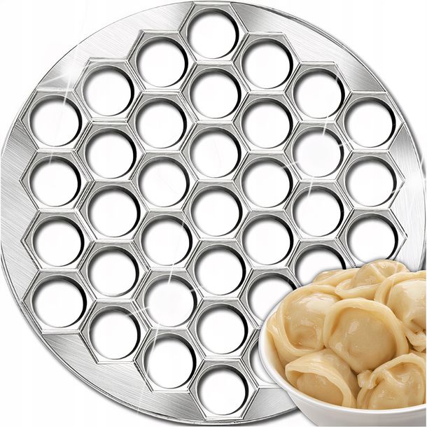 PIEROŻNICA FORMA DO PIEROGÓW USZEK RAVIOLI FOREMKA 37SZT 25CM STALOWA