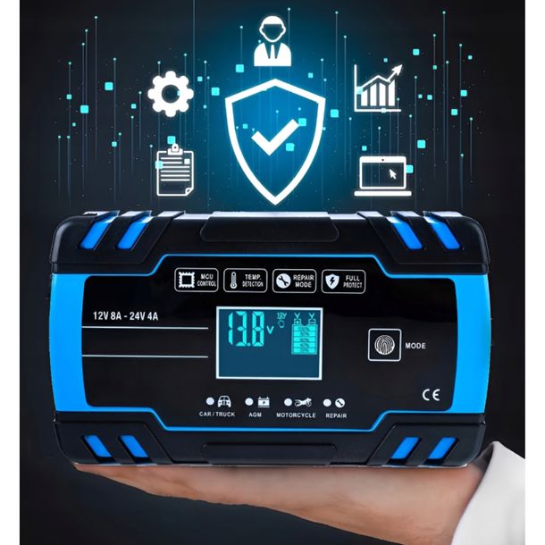 AUTOMATYCZNY INTELIGENTNY PROSTOWNIK ŁADOWARKA DO AKUMULATORA LCD 24V