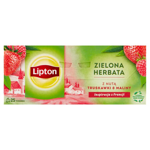 Lipton Zielona Herbata Z Nutą Truskawki I Maliny 35 G 25 Torebek