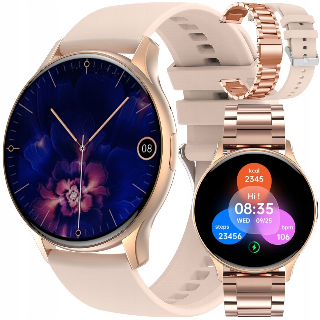 SMARTWATCH ZEGAREK DAMSKI ROZMOWY CIŚNIENIE AMOLED ERLI pl