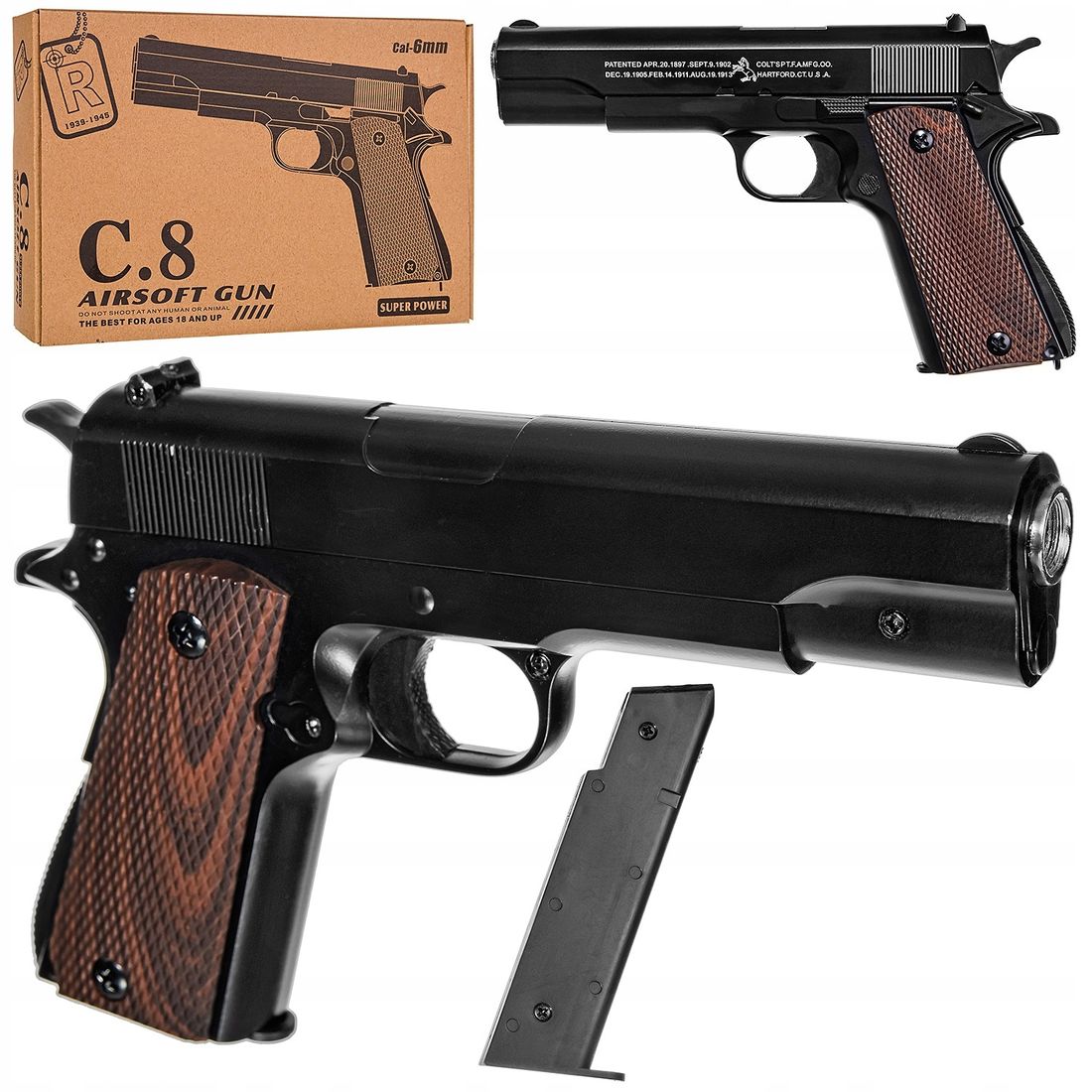 Metalowy Pistolet Kulki C Airsoft Mm M Colt Erli Pl