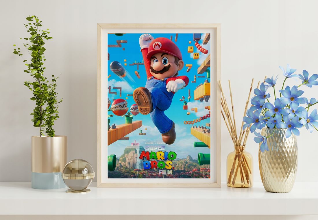 PLAKAT A3 DLA DZIECKA Film SUPER MARIO BROS Wzory ERLI Pl